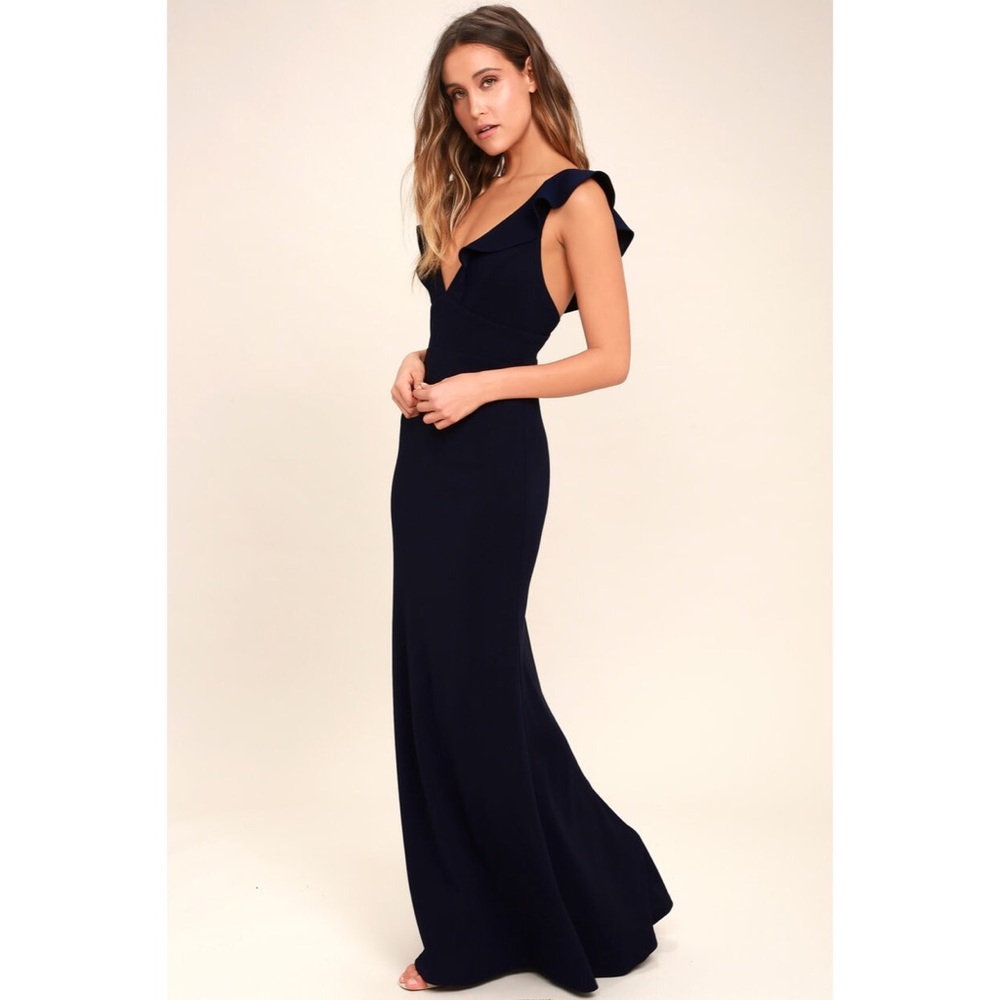 XSmall navy blue maxi dress from LuLus worn once
